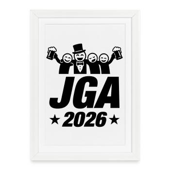 Enterrement de vie de garçon 2026 - Affiche encadrée (27 × 37 cm) - blanc - Devant
