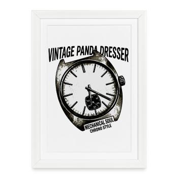 Vintage Chrono Watch Graphic - Framed poster (27 × 37 cm) - white - Front