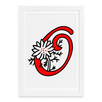 Letter O Initial - Framed poster (27 × 37 cm) - white - Front