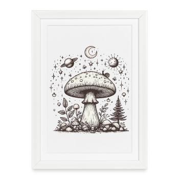 Toadstool Mushroom Psilo - Framed poster (27 × 37 cm) - white - Front