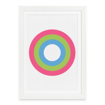 Palette d’anneaux concentriques LGBTQ polysexuel - Affiche encadrée (27 × 37 cm) - blanc - Devant