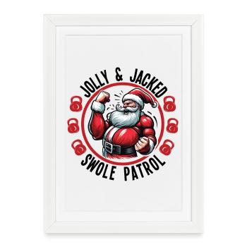 Jolly And Dyed Swole Patrol Christmas Training - Framed poster (27 × 37 cm) - white - Front
