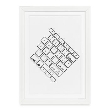 merde - Affiche encadrée (27 × 37 cm) - blanc - Devant