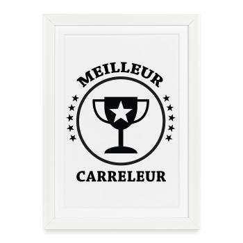 Meilleur Carreleur - Affiche encadrée (27 × 37 cm) - blanc - Devant