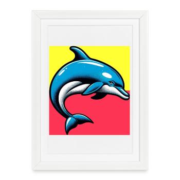 dauphin - Affiche encadrée (27 × 37 cm) - blanc - Devant