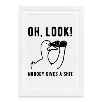 Oh, regarde ! Personne n’en a rien à faire de l’humour sarcastique - Affiche encadrée (27 × 37 cm) - blanc - Devant