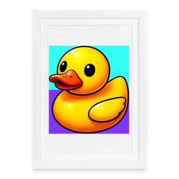 Caneton Canard Canard Canard - Affiche encadrée (27 × 37 cm) - blanc - Devant