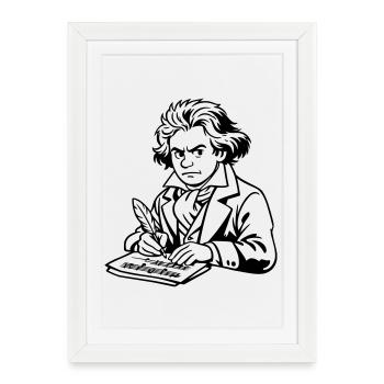 Beethoven - Affiche encadrée (27 × 37 cm) - blanc - Devant