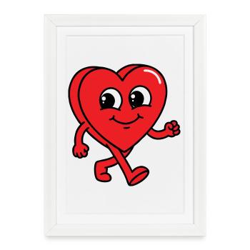 Walking Heart - Framed poster (27 × 37 cm) - white - Front