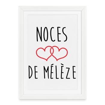 Noces de Mélèze 69 ans de mariage - Affiche encadrée (27 × 37 cm) - blanc - Devant