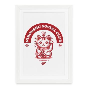 Nihonshu Social Club - Affiche encadrée (27 × 37 cm) - blanc - Devant