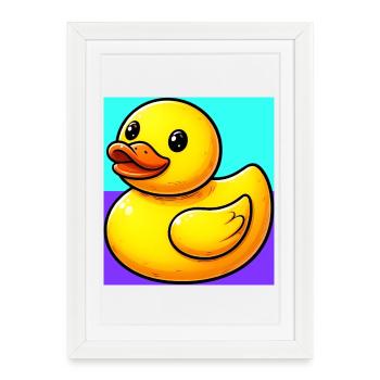 Caneton Canard Canard Canard - Affiche encadrée (27 × 37 cm) - blanc - Devant