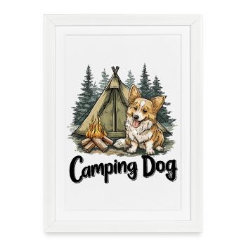 Camping Dog Saying Camping Dog Camper Gift - Framed poster (27 × 37 cm) - white - Front