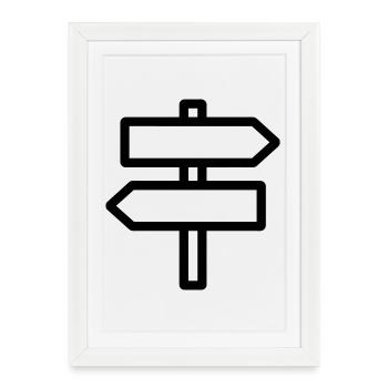 panneau direction - Affiche encadrée (27 × 37 cm) - blanc - Devant