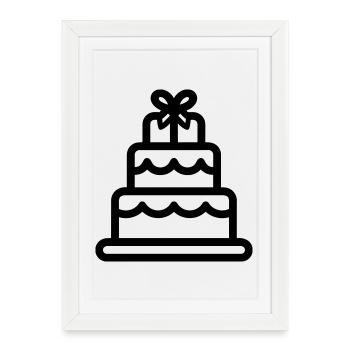gâteau de mariage - Affiche encadrée (27 × 37 cm) - blanc - Devant