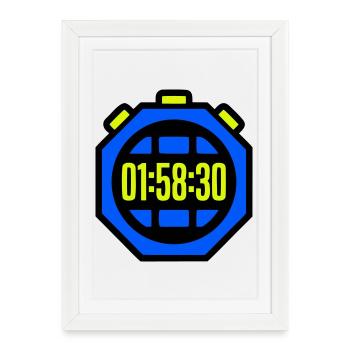 Chronomètre Meilleur Temps Semi-marathon - Affiche encadrée (27 × 37 cm) - blanc - Devant
