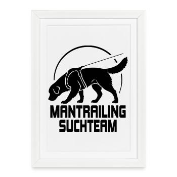 Golden Retriever Mantrailing Team Recherche Chiens Chiens - Affiche encadrée (27 × 37 cm) - blanc - Devant