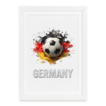 Éclaboussure des couleurs du football allemand - Affiche encadrée (27 × 37 cm) - blanc - Devant