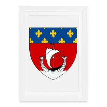 Blason héraldique de Paris - Affiche encadrée (27 × 37 cm) - blanc - Devant