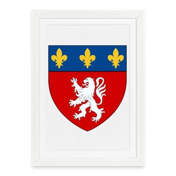 Blason héraldique de Lyon - Affiche encadrée (27 × 37 cm) - blanc - Devant