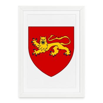 Blason héraldique de l'Aquitaine - Affiche encadrée (27 × 37 cm) - blanc - Devant