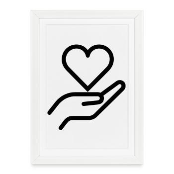 donner amour - Affiche encadrée (27 × 37 cm) - blanc - Devant