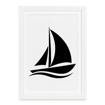 Voilier - Affiche encadrée (27 × 37 cm) - blanc - Devant