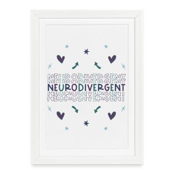Neurodivergent - Autisme TDAH Autisme TDAH - Affiche encadrée (27 × 37 cm) - blanc - Devant