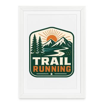 Course sur sentier - Affiche encadrée (27 × 37 cm) - blanc - Devant