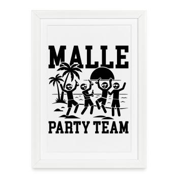 Vacances de l’équipe Malle Party - Affiche encadrée (27 × 37 cm) - blanc - Devant