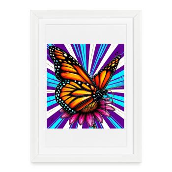 papillon - Affiche encadrée (27 × 37 cm) - blanc - Devant