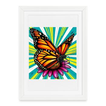 papillon - Affiche encadrée (27 × 37 cm) - blanc - Devant