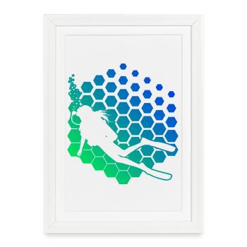 Idée cadeau pour un apnéiste avec apnée - Affiche encadrée (27 × 37 cm) - blanc - Devant