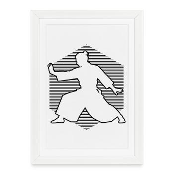 Cadeau d’autodéfense pour un élève d’Aïkido - Affiche encadrée (27 × 37 cm) - blanc - Devant