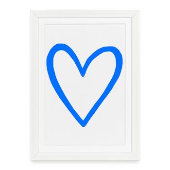 Cœur de la Ligne Bleue | Conception minimale - Affiche encadrée (27 × 37 cm) - blanc - Devant
