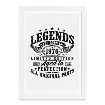 1976 Vintage Born Legends Vintage Birthday - Framed poster (27 × 37 cm) - white - Front
