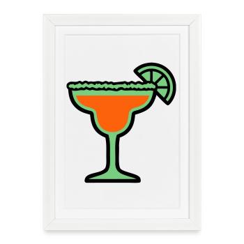 Cocktail Glass Summer Drink Girls' Vacation Bachelor Party - Framed poster (27 × 37 cm) - white - Front