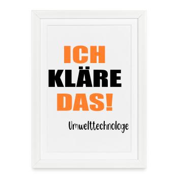 Umwelttechnologe Abwasser - Gerahmtes Poster (27 × 37 cm) - Weiß - Vorne