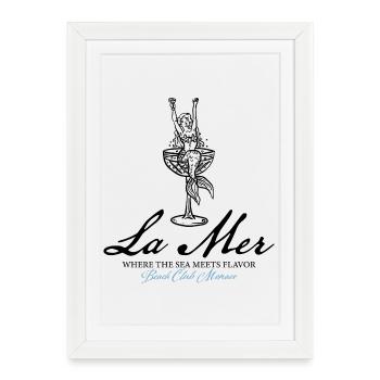 club de plage - Affiche encadrée (27 × 37 cm) - blanc - Devant