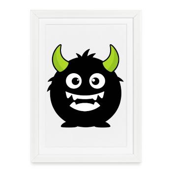 Bold Monster Mascot Streetwear Graphic - Framed poster (27 × 37 cm) - white - Front