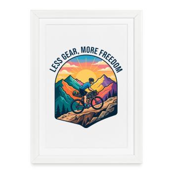 Cyclisme de Mountain Ridge en Bikepacking - Affiche encadrée (27 × 37 cm) - blanc - Devant