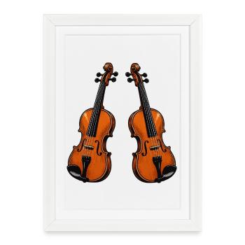 Violin Violin - Framed poster (27 × 37 cm) - white - Front