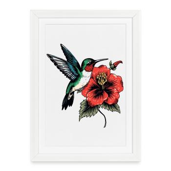 Wing Beat In Ink - Framed poster (27 × 37 cm) - white - Front