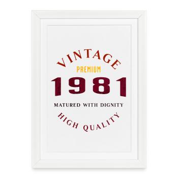 Matured With Dignity Design rétro 1981 - Affiche encadrée (27 × 37 cm) - blanc - Devant