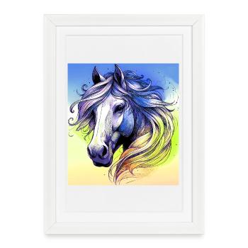 horse - Framed poster (27 × 37 cm) - white - Front