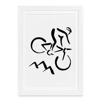 Biker - Framed poster (27 × 37 cm) - white - Front