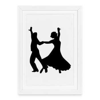 danse de danse de couples de danse - Affiche encadrée (27 × 37 cm) - blanc - Devant
