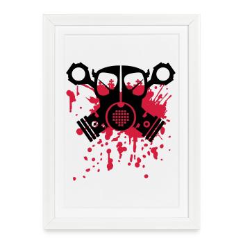 unlimited logo skull piston seizure - Framed poster (27 × 37 cm) - white - Front