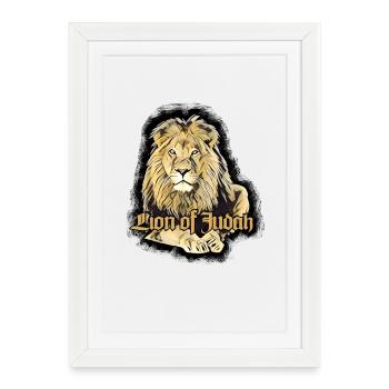Lion of Judah - Rastafarai - Gerahmtes Poster (27 × 37 cm) - Weiß - Vorne