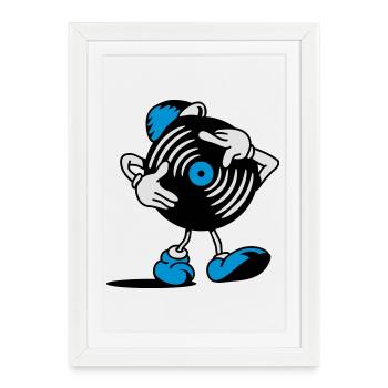 DISQUE VINYLE - Affiche encadrée (27 × 37 cm) - blanc - Devant